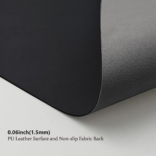 HOMIEAZICOZI Leather Desk Mat - Non-Slip PU Desk Pad for Office and Home - Desk Organization and Accessories - Ideal for Large Mouse Pad and Desk Mats on Top of Desks (Black,36''x 17'') (DPD-B-L) - Image 4