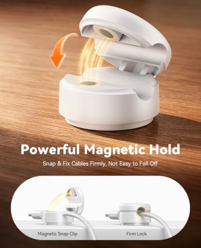 Rocoren 12 Pack Magnetic Cable Clips,360° Rotating Cord Organizer Holder - Image 4