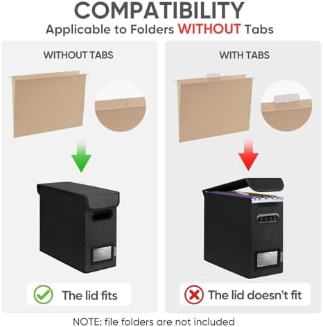 BALEINE File Organizer Box with Lid, Collapsible Hanging File Storage Box - Image 3