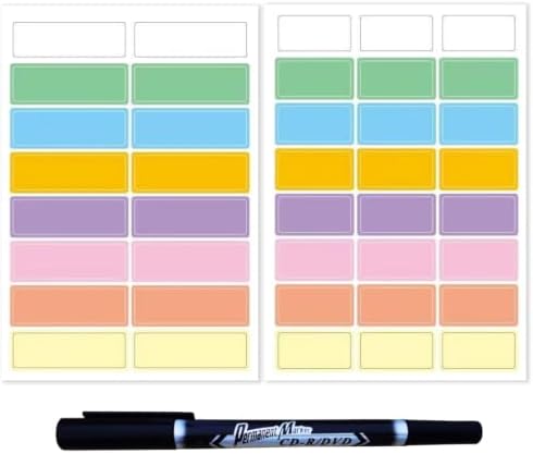 Assorted Colors Waterproof Removable Labels with Pen Adhesive Name Tag by Unknown