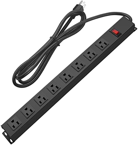 HHSOET Heavy Duty Long 8 Outlets, 14AWG Extension Cord, Black, 4FT, 2 by HHSOET