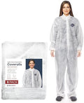 Medical Nation Hazmat Suits Disposable | 5 Pack | Light Duty Disposable Coveralls Men | with Collar - Overall Protective Chemical Suit for Men & Women, Disposable Paint Suit - Size 2X-Large by MEDICALNATION