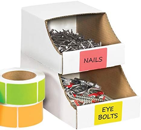 BOX USA BBINB418 Stackable Bin Boxes, 4" x 18" x 4 1/2", Oyster White (Pack of 50) - Image 4