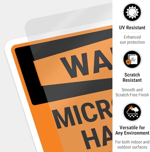 OSHA Warning Microwave Hazard in This Area with Graphic Sign, - Image 6