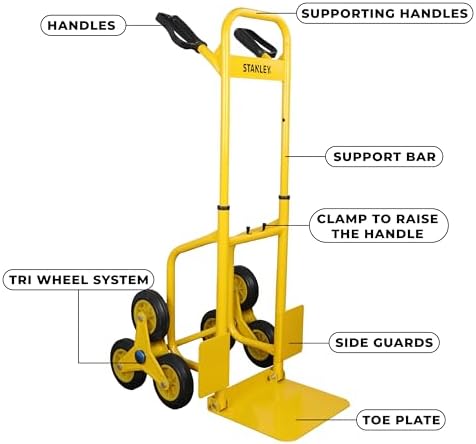 Stanley Steel Folding Hand Truck-120KG, Yellow, SXWTD-FT521 - Image 4