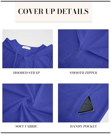 Bsubseach Women Terry Cloth Swim Cover Up Sleeveless Zipper Beach Robe - Image 5