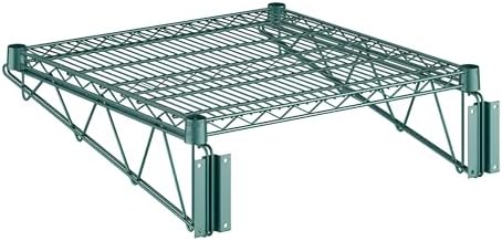24" x 24" Wire Green Epoxy Wall Mount Shelf, Commercial Fixed Wall Mount Rack, NSF, Metal Floating Shelving for Kitchen, Stock Rooms, Home and Hotel by Zedfire