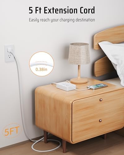 DEPOW 3 FT Power Strip Surge Protector with 6 Outlets 4 USB Ports (2 USB C) - Image 4