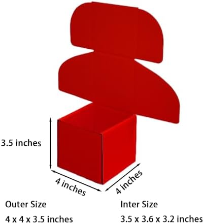 30 Pack 4x4x3.5 in Red Shipping Boxes - Image 2