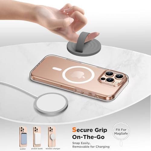 Magnetic Phone Grip for MagSafe, Silicone Ring Grip, Gray - Image 4