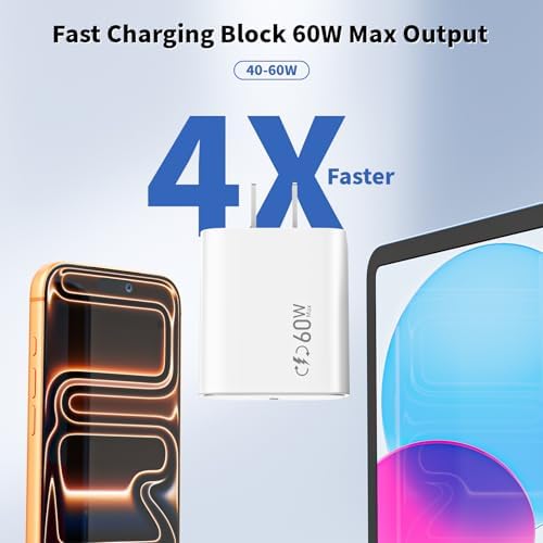 40-60W Fast USBC Charger iPhone 17 Fast Charging,[2Pack] 6Feet Braided Cord - Image 4