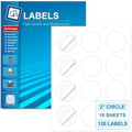 Circle Labels, 2" Diameter High Visibility Round Labels,Round Sticker Labels for Laser&Inkjet Printers,10 Sheets,120 Total Adhesive Labels for Price Tags,QR Codes,Business Logos,Pony Packaging HB-C012 by PonyPackaging