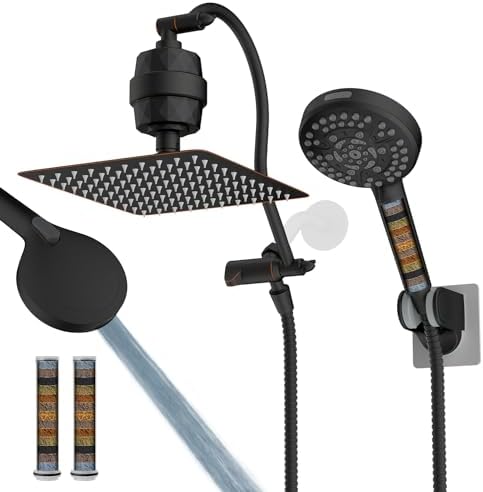 Hibbent All Metal Dual Filtered Rainfall High Pressure 10'' Shower Head by Hibbent