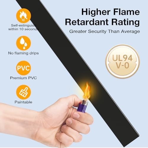 Cable Hider, 157in Delamu Cord Hider Wall for Wall Mounted TV, Wire Hider Kit, Paintable Cable Concealer Raceway Management for Home & Office, 10XL15.7 W0.95 H0.55in, Black (Pack of 2) - Image 6