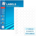 1 Inch Round Labels, 1575 Count, Laser and Inkjet Printers by PonyPackaging