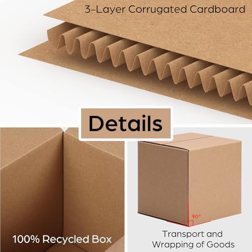 Edenseelake 50 Pack 4x4x4 inches Shipping Boxes Corrugated Cardboard Boxes for Packing, Moving, Mailing, Brown - Image 4