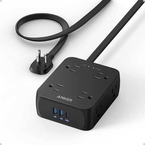 Anker Power Strip with 2000J Surge Protector, 10ft Outlet Extender, 20W 8AC by Anker