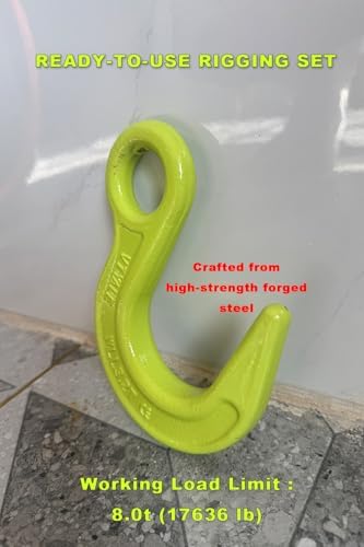 Heavy Duty Weight Large Opening Lifting Hooks 2 Pack 17636 lbs G80 Alloy Steel Crane Hook for Equipment Lifting, Harbor Transport, Construction Work【2 Pack *8.0t】 - Image 5