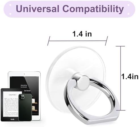 2 Pack Jsoerpay Cell Phone Ring Holder, Silver - Image 4