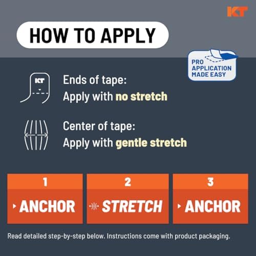 KT Tape, Original Cotton, Elastic Kinesiology Athletic Tape, 20 Count, 10” Precut Strips, Purple - Image 5