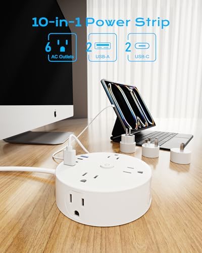 European Travel Plug Adapter, US to UK Europe Power Strip for EU/UK/US, 6 Outlets 4 USB Ports, 5ft Extension Cord, International Power Adapter for Travel Cruise Ship Home - Image 5