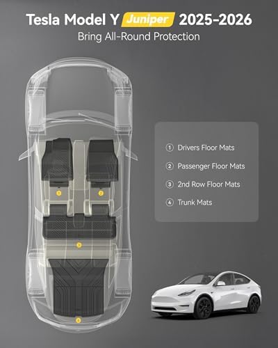 3W Tesla Model Y Juniper Floor Mats 5PCS (Not for Standard) Lumedge TPE - Image 3