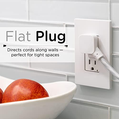 Cordinate Mini 3-Outlet Power Strip, 18 in Braided Extension Cord - Image 3