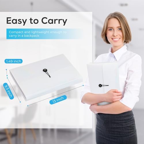 Accordion File Organizer, Expanding File Folder for Sorting Documents and Papers, 13 Pockets Receipt Organizer for Home, Travel and Office Use (White) - Image 2