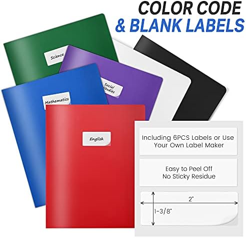 Sooez 7Pack Folders with Pockets, Pastels Colors, Heavy Duty Pocket Folder - Image 3
