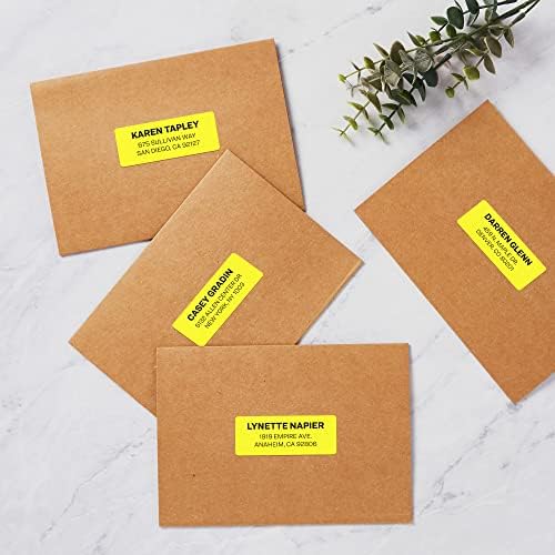 Avery Printable Address Labels, Sure Feed Technology, Neon Yellow, Laser & Inkjet Compatible, 750 Blank Labels Total, Great for Branding, Mailing, Organizing (5972), 1 in. x 2-5/8 in. (Pack of 3) - Image 2