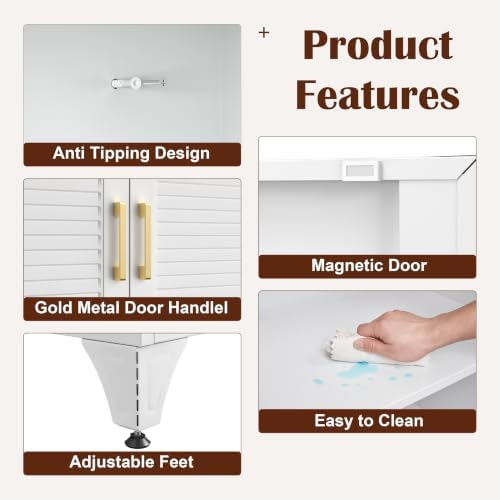 SteeLoong 75" Metal Storage Cabinet with Doors and 5 Adjustable Shelves - Image 4