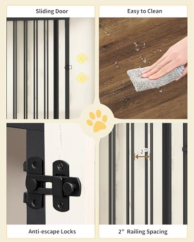 Hzuaneri 43.3" XL Dog Crate Furniture Indoor Dog Kennel with Barn Door - Image 6
