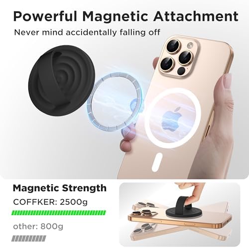Magnetic Phone Grip for MagSafe, Silicone Ring Grip, Black - Image 3