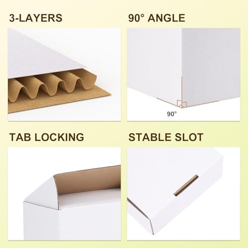 WIFTREY 7X5X2 Shipping Boxes Set of 30, 7X5X2 White Corrugated Cardboard Box for Packaging Small Business, Gift Packing, Mailing, Moving - Image 3