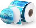 2" Holographic Thermal Sticker Labels, 500 Pcs Round Printable Thermal Waterproof Sticker Rainbow Glitter for Logo Design, Price/Name Tag, Barcode, DIY Custom, Ocean Dark Blue, 500 Labels/Roll by FLYQGGO