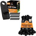 25-Pack Heavy Duty Reusable Tarp Clips & 25-Pack Bungee Ball Cords for Canopy Tents, Awning, Camping, Boat Covers, Car Covers, Pools & Sun Shades by Xpose Safety by XposeSafety