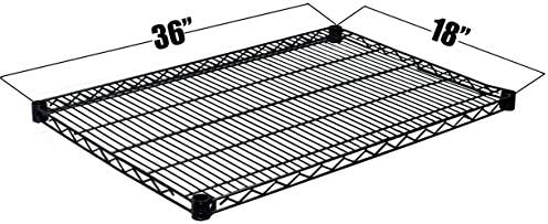 18''W x 36''L Black Epoxy Wire Shelf |Pack of 2| for Storage in Moist Environments Such | Ideal for Restaurants, Stores, Businesses and Homes - Image 2