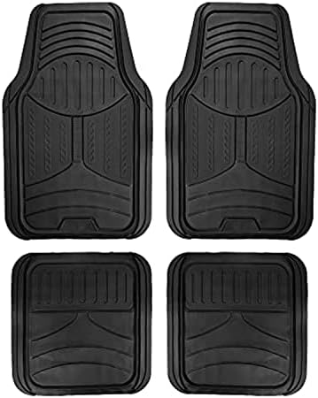 FH Group Automotive Floor Mats - Heavy-Duty Monster Eye Rubber Floor Mats for Cars, Universal Fit Full Set, ClimaProof Floor Mats, Trimmable Floor Mats For Most Sedan, SUV, Truck Floor Mats Black by FHGroup