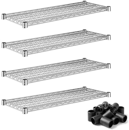 14x36 Chrome Wire Shelf 4-Pack, NSF Adjustable Metal Storage Rack Shelving for Home & Garage by Zedfire