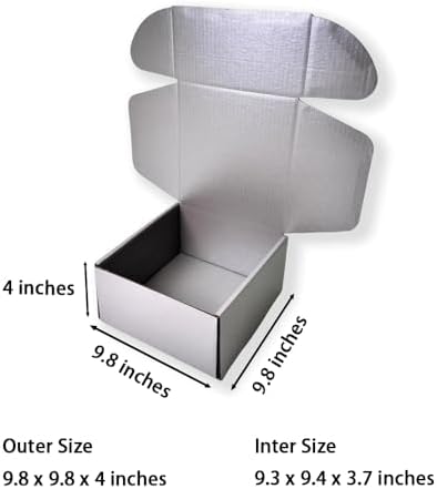 20 Pack 9.8x9.8x4 in Silver Shipping Boxes - Image 2