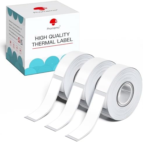 Phomemo D30 Thermal Labels, 12mm×50mm Self-Adhesive Label Tape by Phomemo