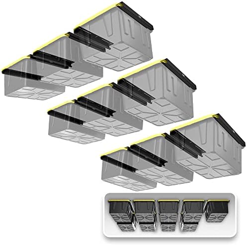 Koova Heavy-Duty Overhead Garage Storage Rack for 9 Bins. Adjustable Width, 360lb Capacity. DIY Safe Mount, Easy Install. Fits 27-Gallon Totes. USA Made Pro-Grade Steel. Space Saving Organizer by Koova