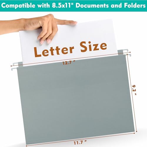 Zzrywuty Hanging File Folders Letter Size, 12-Pack Hanging File Folder with 1/5-Cut Tabs, Pastel File Folders Hanging Organizers for Filing Cabinet, Bulky Files & Medical Charts - Image 2