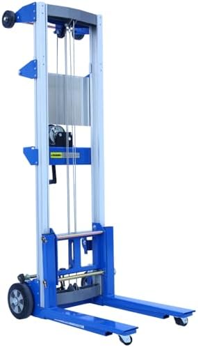 Fixed Straddle Hand Winch Lift Truck, Material Lifts, 34.6" Length, 24.8" Width, 66.9" Height, 400lb Capacity, Perfect for Warehouses Construction Sites - Image 2