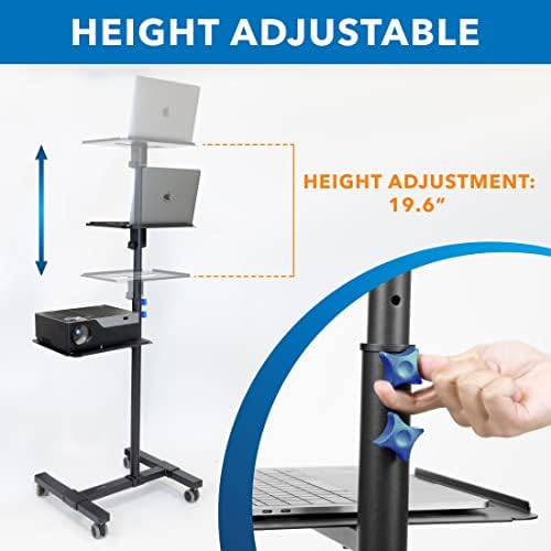 Mount-It! Projector Cart with Wheels, 36-57.5", 88 lbs - Image 4