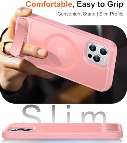 Temdan Magnetic Compatible with iPhone 12 Case & iPhone 12 Pro Case, [Built-in Invisible Kickstand][Compatible with MagSafe][Military Grade Shockproof] Slim Translucent Matte Phone Case 6.1" - Image 6