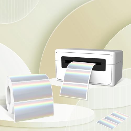 1" x 2" Holographic Thermal Label Stickers,Printable Rainbow Glitter Thermal Printer Sticker Labels for Gift Wrapping, Self-Adhesive Name Price Tag DIY Custom Logo Design (500 pcs) - Image 3