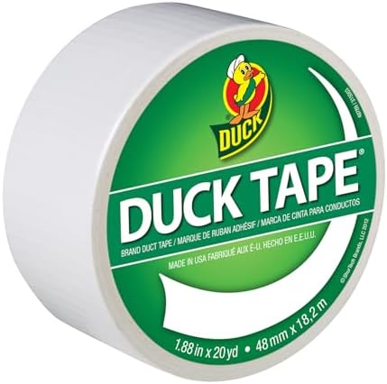 Duck Tape Brand Color Duct Tape, 1.88 in x 20 yds, White, Single Roll by DuckBrand