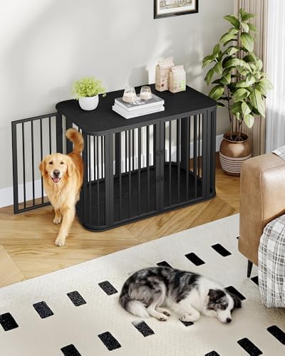 Hzuaneri 39.4'' L Dog Crate Furniture, Wooden Dog Kennel Indoor Dogs Cage - Image 3