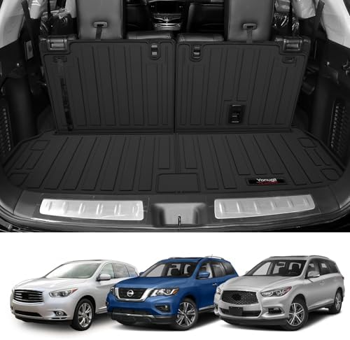 Custom for 2013-2020 Nissan Pathfinder/2013 JX35 /2014-2020 Infiniti QX60 Cargo Mats with Backrest Mats All Weather TPE Accessories (for 13-20 Nissan Pathfinder/13 Infiniti JX35 /14-20 QX60) - Image 2
